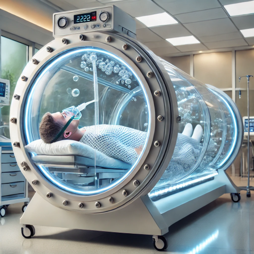 hyperbaric oxygen therapy inside a high pressure chamber